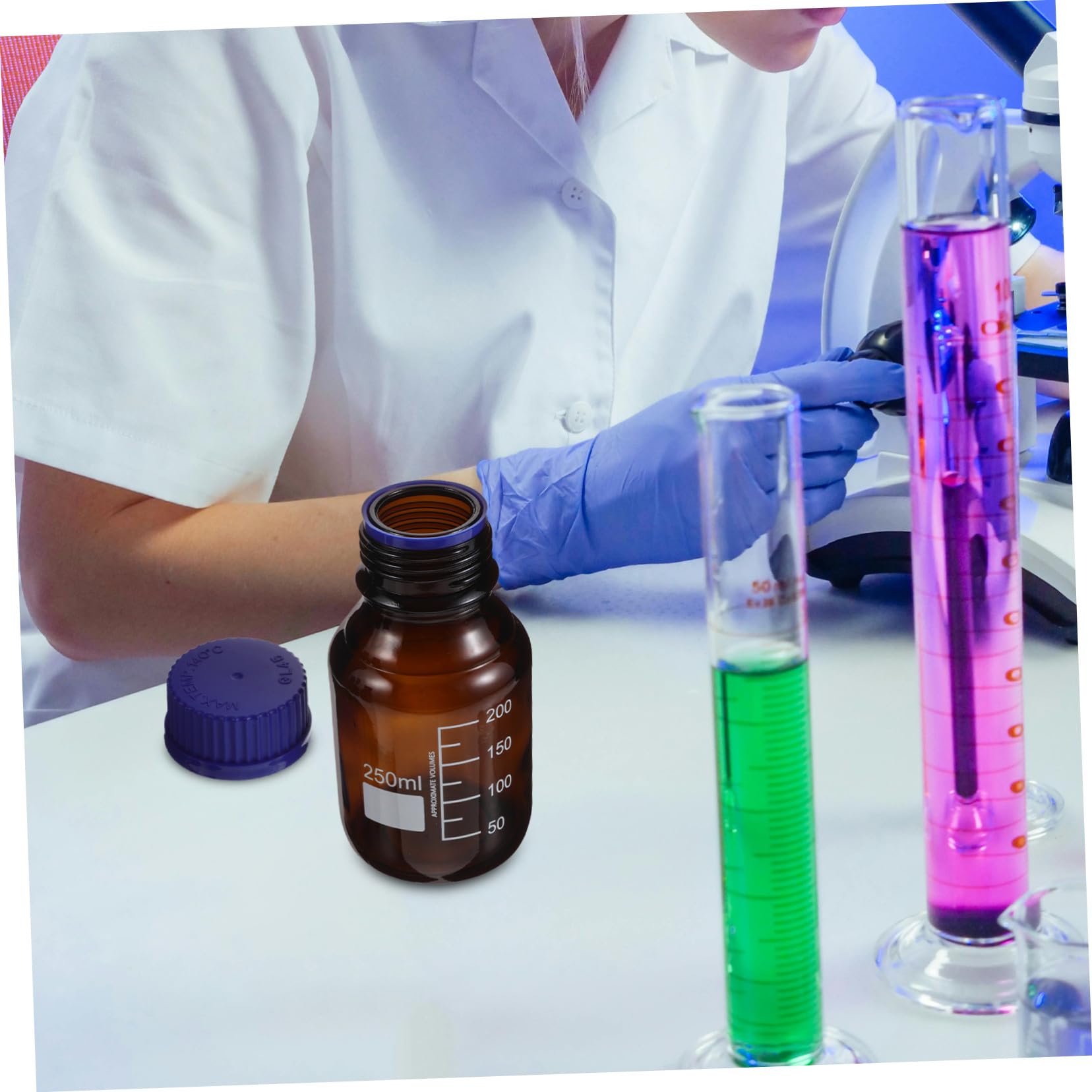 Anneome 3stücke Labor-reagenzflasche Braune Glasflasche Mit Stopfen Vorratsbehälter Für Chemikalien Laborglasbehälter Kleine Glasflasche Für Lichtempfindliche Flüssigkeiten