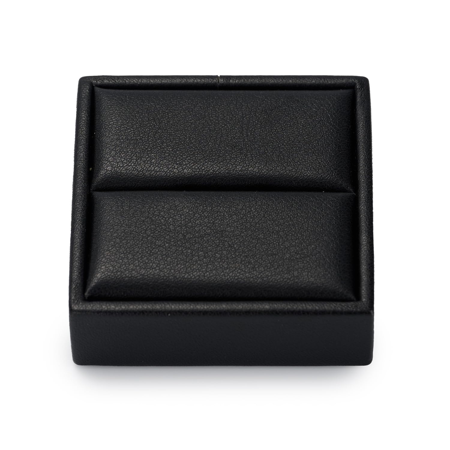 Papten Ring Stand PU Leather Ring Display Holder Ring Showcase Display Block Jewelry Storage Stand for Shows(Black)