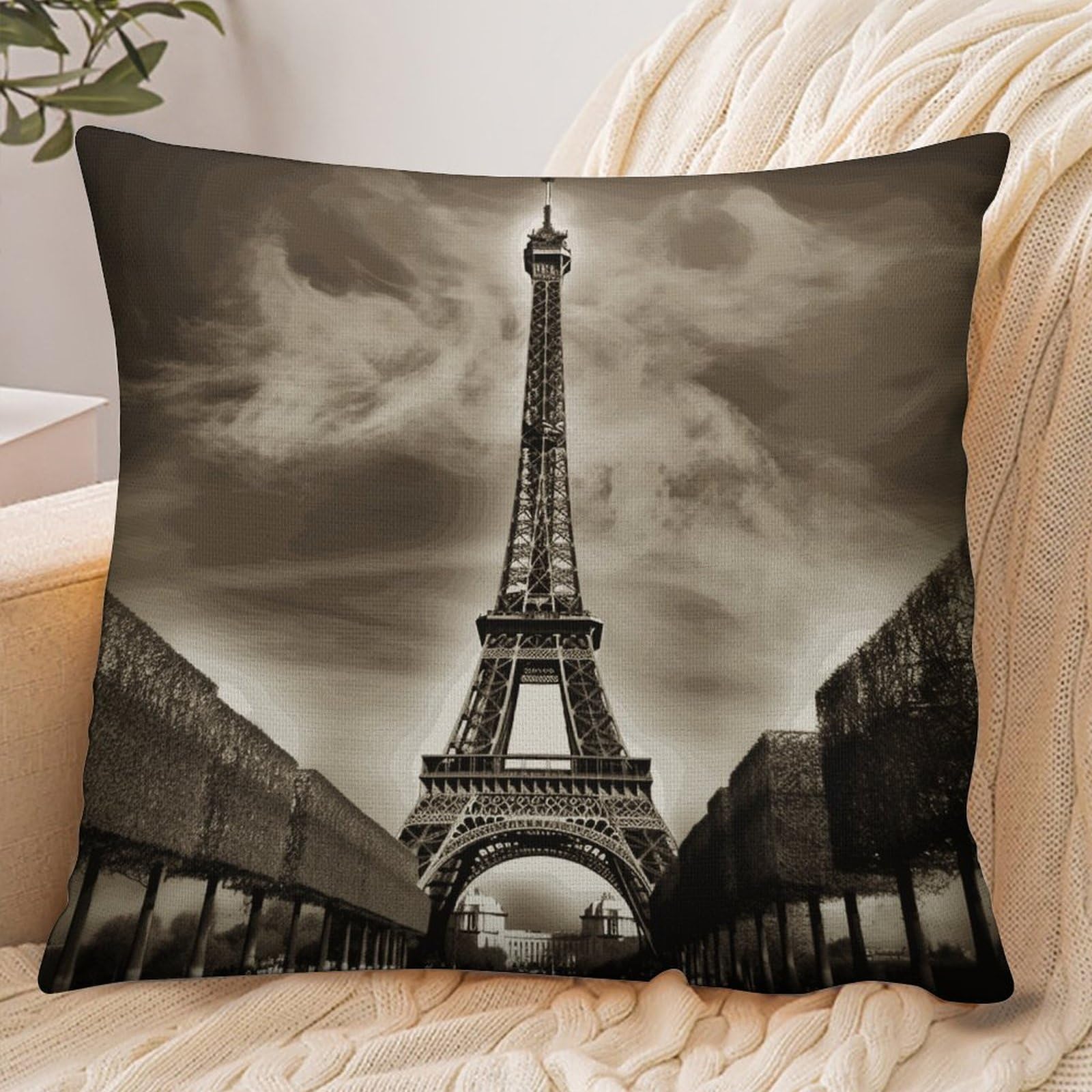 Fekiloot Style Paris Eiffel Tower Pillowcase Pillow Sham Pillow Case