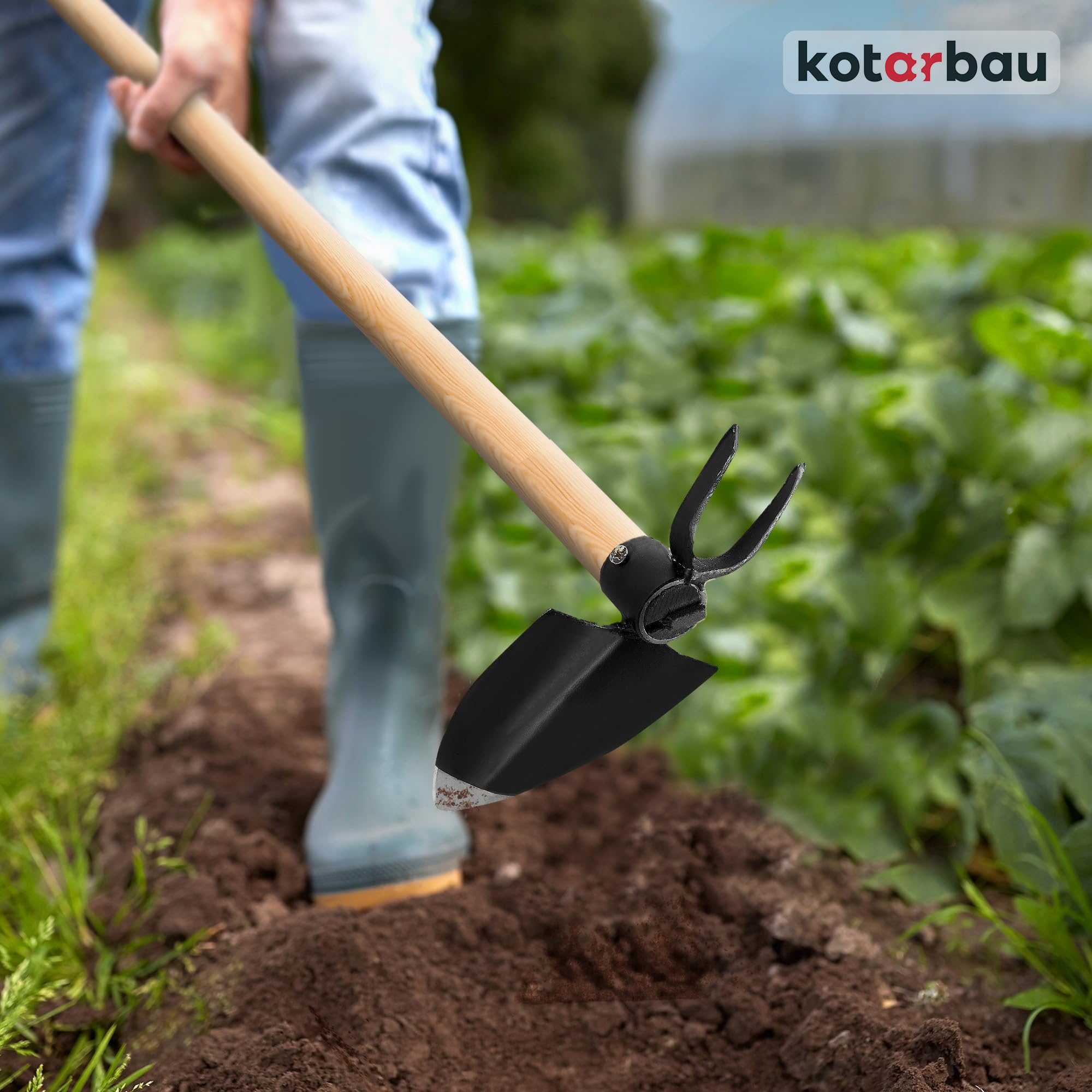 Zappa Da Giardino Kotarbau A Doppia Funzione - Con Lama A Cuore E 3 Denti Per Diserbo E Lavorazione Terra - Foto 3