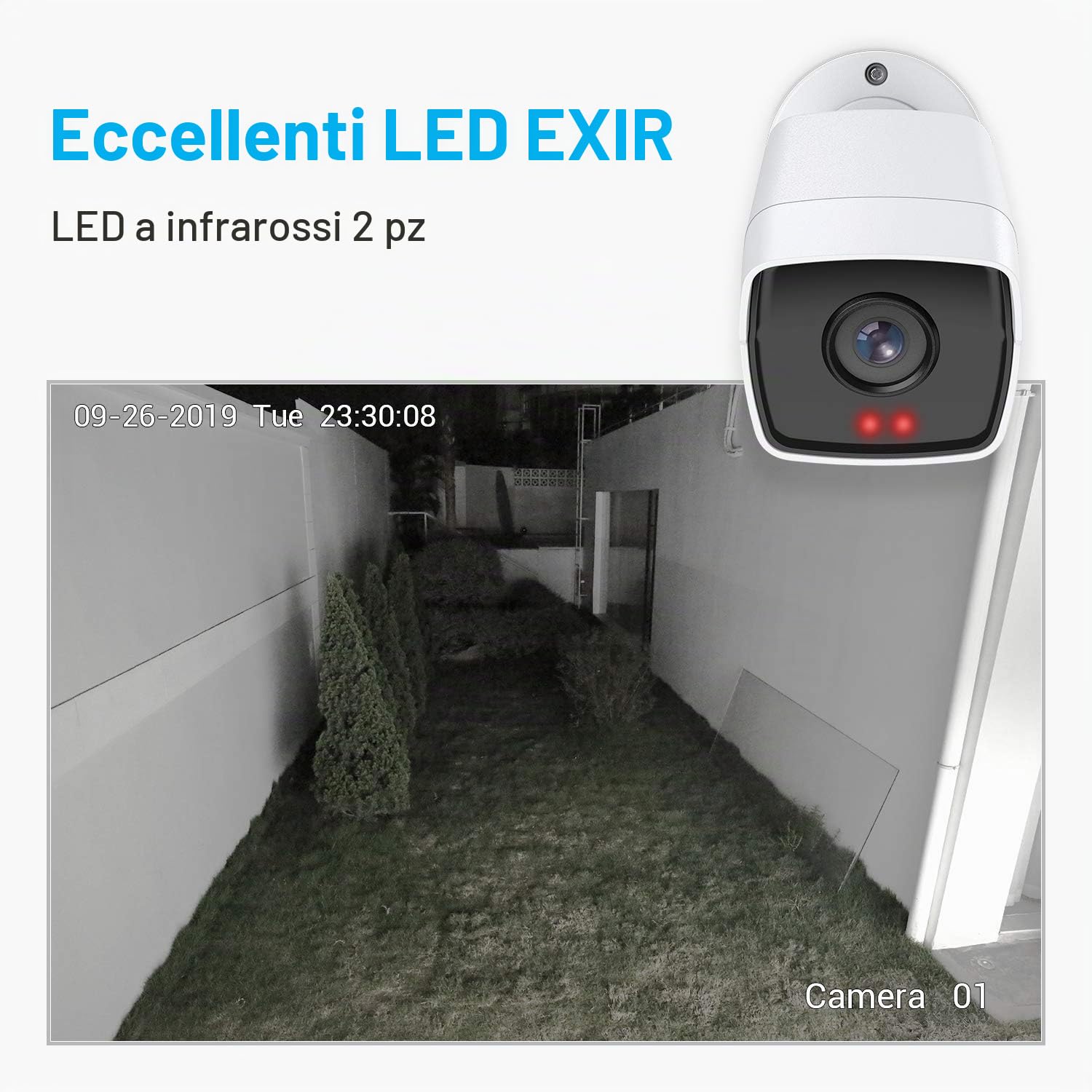 ANNKE 4pcs 5MP Analogica Videocamera Sorveglianza Esterno per DVR Kit Videosorveglianza, 30M EXIR Visione Notturna Telecamere da Esterno, Bianco