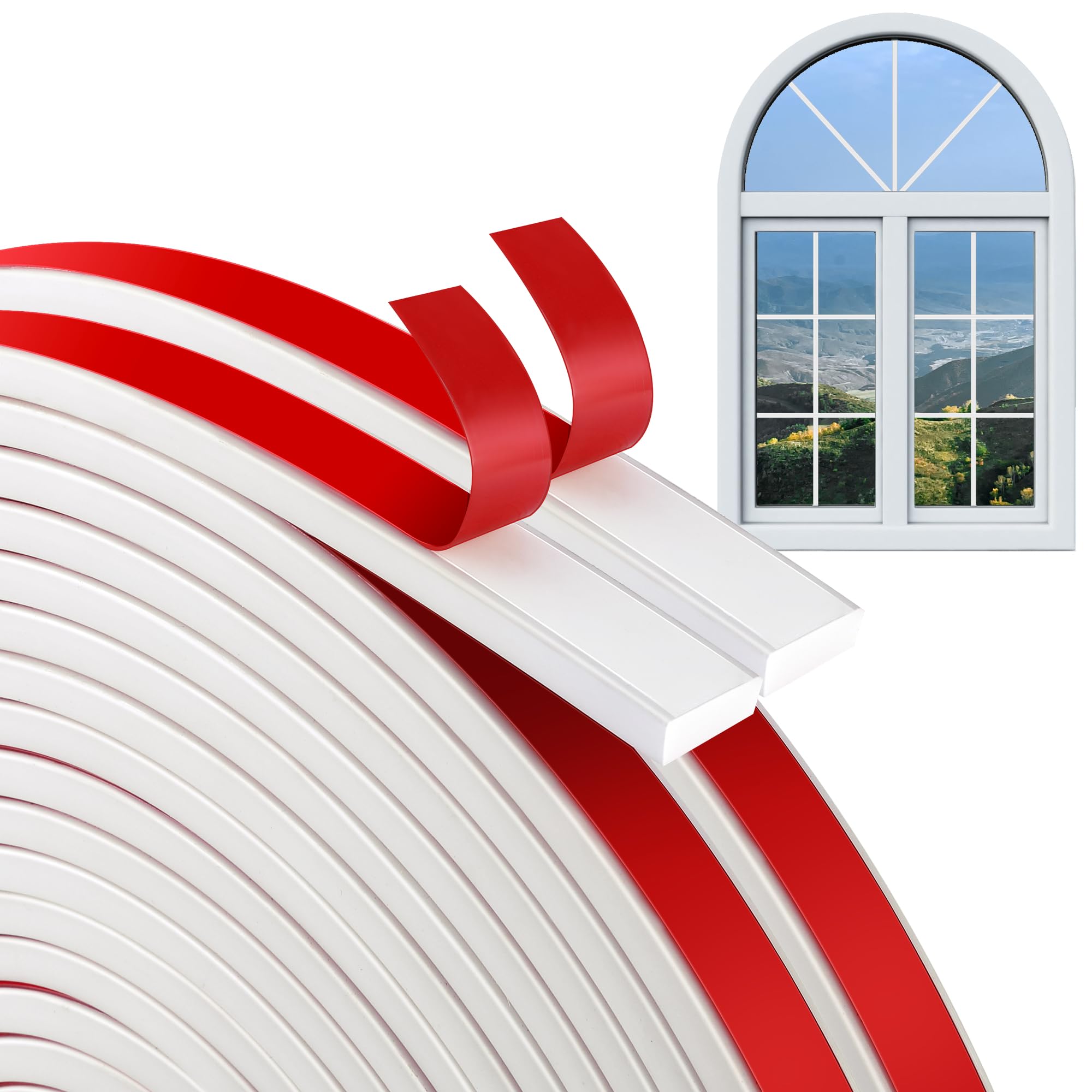 moonoom 66 Ft Window Grille Inserts Grid Kit- PVC Self-Adhesive Window Trim Molding- Flexible Moulding Trim Grid Inserts for Windows Door Frames Home Decoration