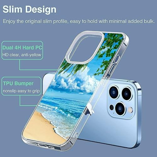 Miniatura 3 de Funda compatible con iPhone 12 y iPhone 12 Pro, funda estética de verano para vacaciones en la playa, palmera para iPhone, protección contra caídas,