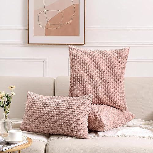 Miniatura 6 de Fancy Homi Paquete de 2 fundas de almohada decorativas para sofá cama, sofá, decoración moderna de casa de campo, bohemio, suave y bonita funda de