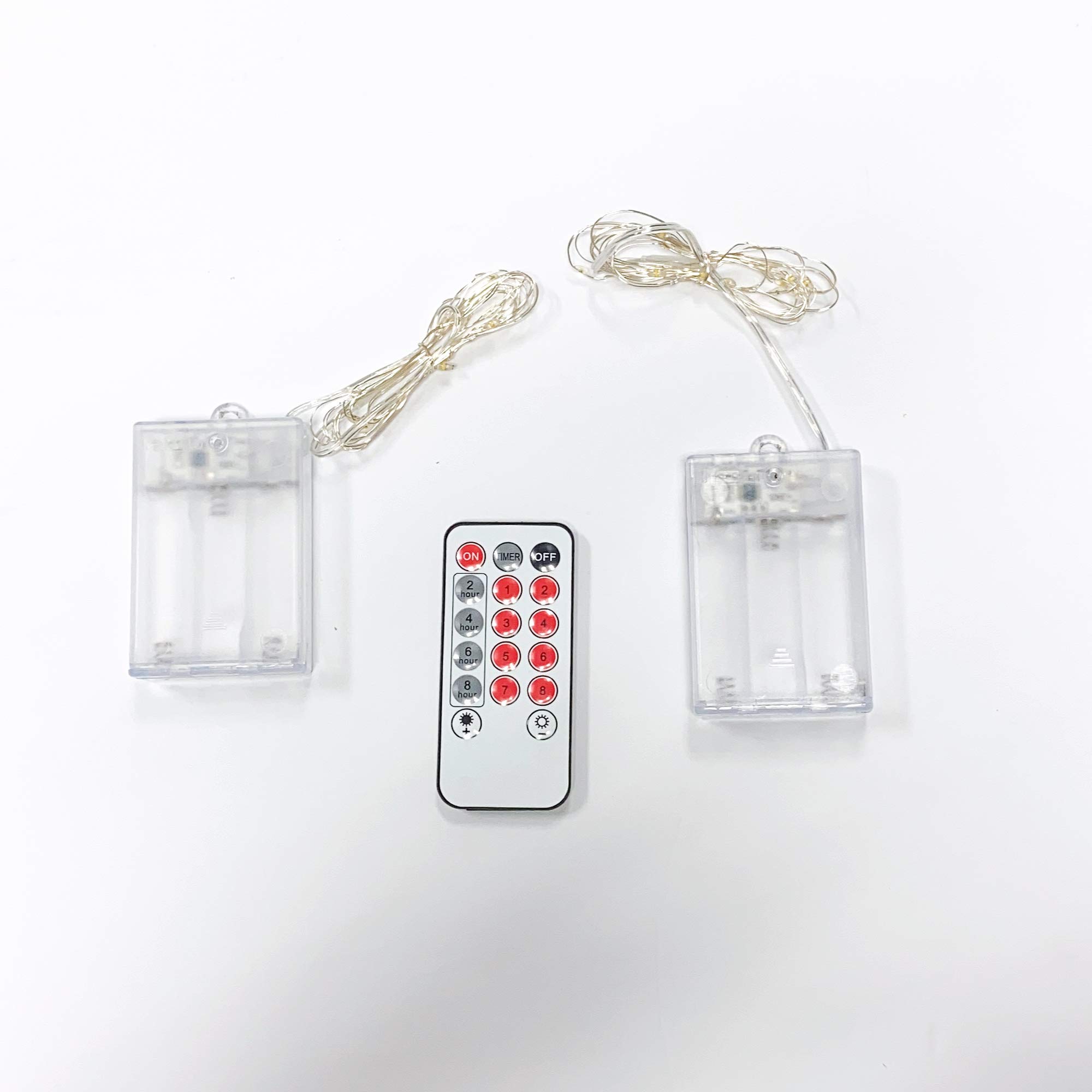 Besuerte LED String Lights with Remote, 20 Micro LEDs in 4.5 Feet Strands for Mason Jar Sconces or Table Decorations (Set of 2 LED String Lights with one Remote)