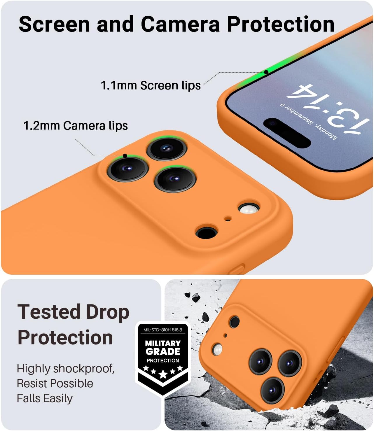 OTOFLY Magnetic Case for iPhone 17 Pro Max, Magsafe Compatible, Classic Liquid Silicone Mobile Phone Case, Built-in Camera Control Button, Anti-Scratch Microfiber Lining, Orange 6 71Z8mMLd1uL. ACSL 1500