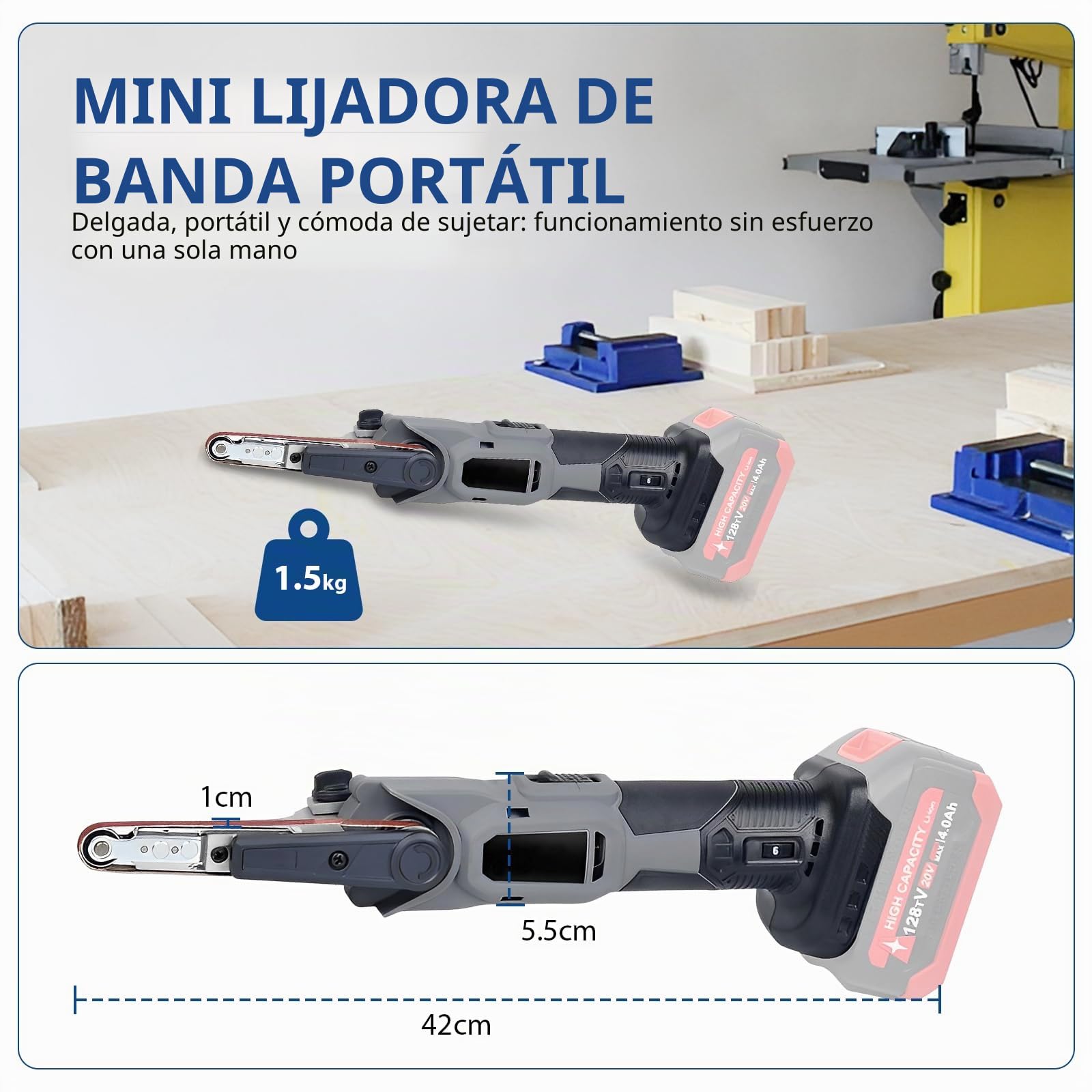 Lijadora De Banda Compatible Con Makita 18V, Lima Eléctrica De Dedo Inalámbrica 35°