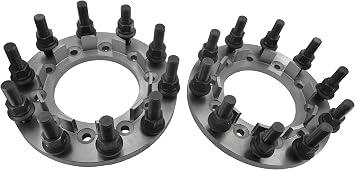 Venum Wheel Compatible with 2 Pc REAR 8 To 10 Lug Adapters Hub Centric Spacers 8x6.5 10x285.75 Steel For 22.5 24.5 Wheels Silverado Sierra 3500 Dually 1999-2010
