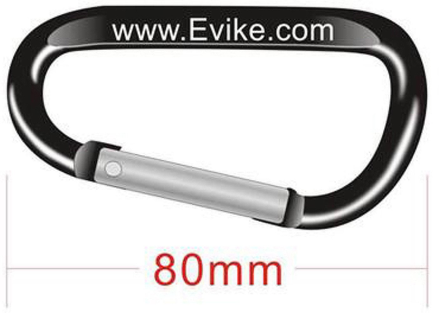 Evike - Licensed QD Tactical Metal Carabiner Type Keychain (Color: Black)