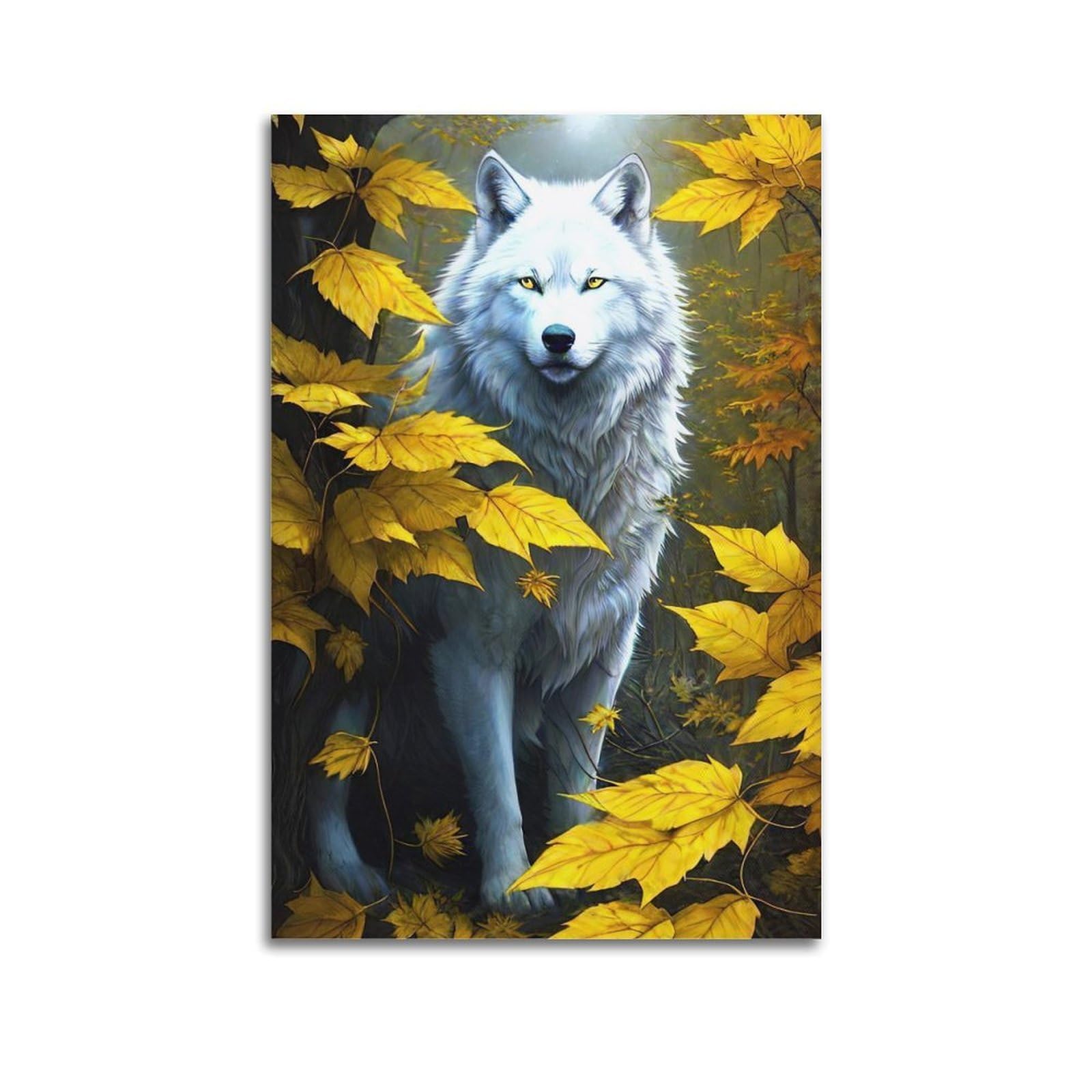 WZKTCL Animal Poster Arctic Wolves in The Forest Poster Decorative Painting Canvas Wall Posters And Art Picture Print Modern Family Bedroom Decor Posters 24x36inch(60x90cm)
