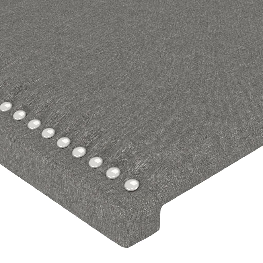 Testiera del letto a LED, grigio scuro, 90x5x78/88 cm, tessuto, con altezza regolabile e striscia LED per il taglio, fornisce supporto per la schiena durante la lettura.