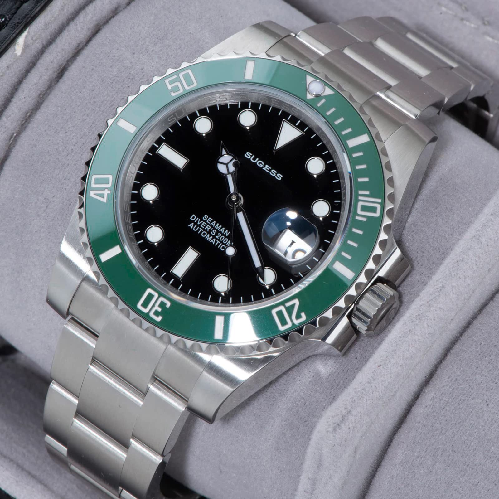 High-Beat 28800 bph Ocean Star 200M Wasserdichtigkeit 316L Edelstahl Keramik Lünette Automatische mechanische Taucher Herrenuhr SW126610LV, silber