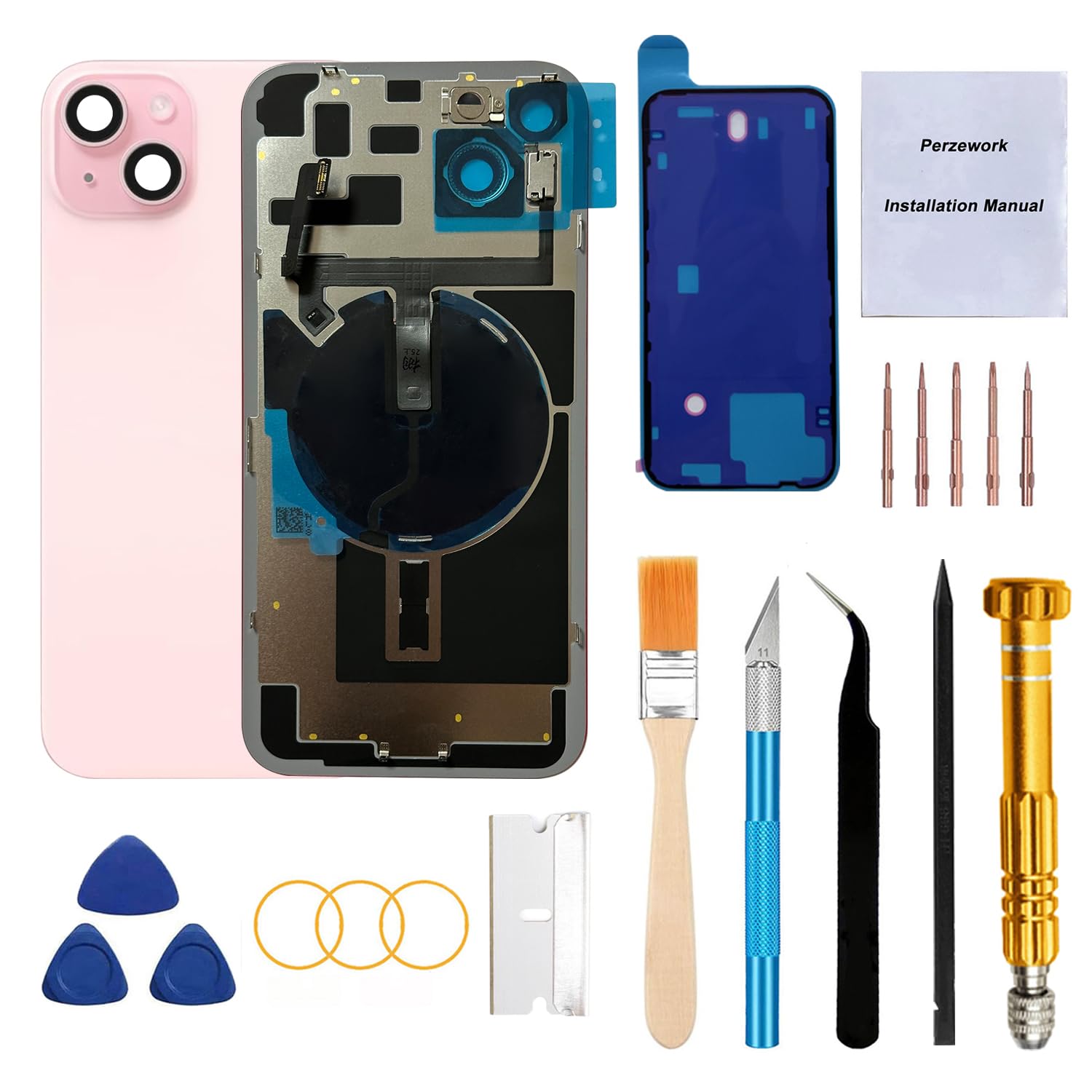 Amazon.com: Perzework Rear Back Glass Replacement for iPhone 15