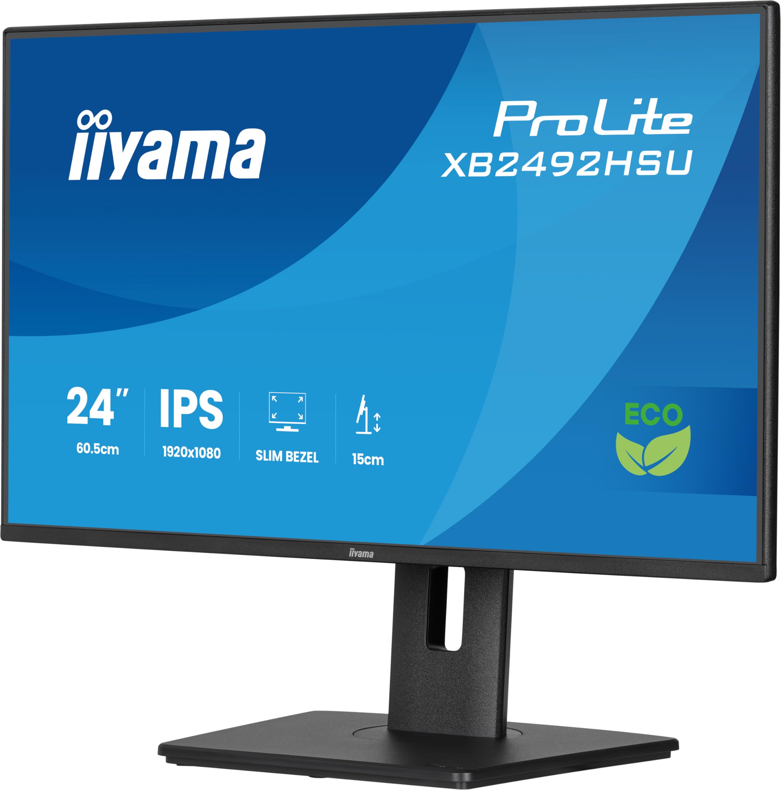 iiyama Prolite XB2492HSU-B1 60,5cm 23,8" IPS LED-Monitor Full-HD 120Hz HDMI DP USB3.2 Slim-Line Höhenverstellung Pivot Adaptive Sync Energieklasse B