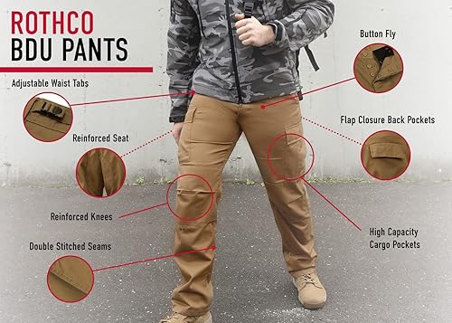 Miniatura 2 de Rothco - Pantalones tácticos de camuflaje estilo uniforme militar BDU, tipo cargo