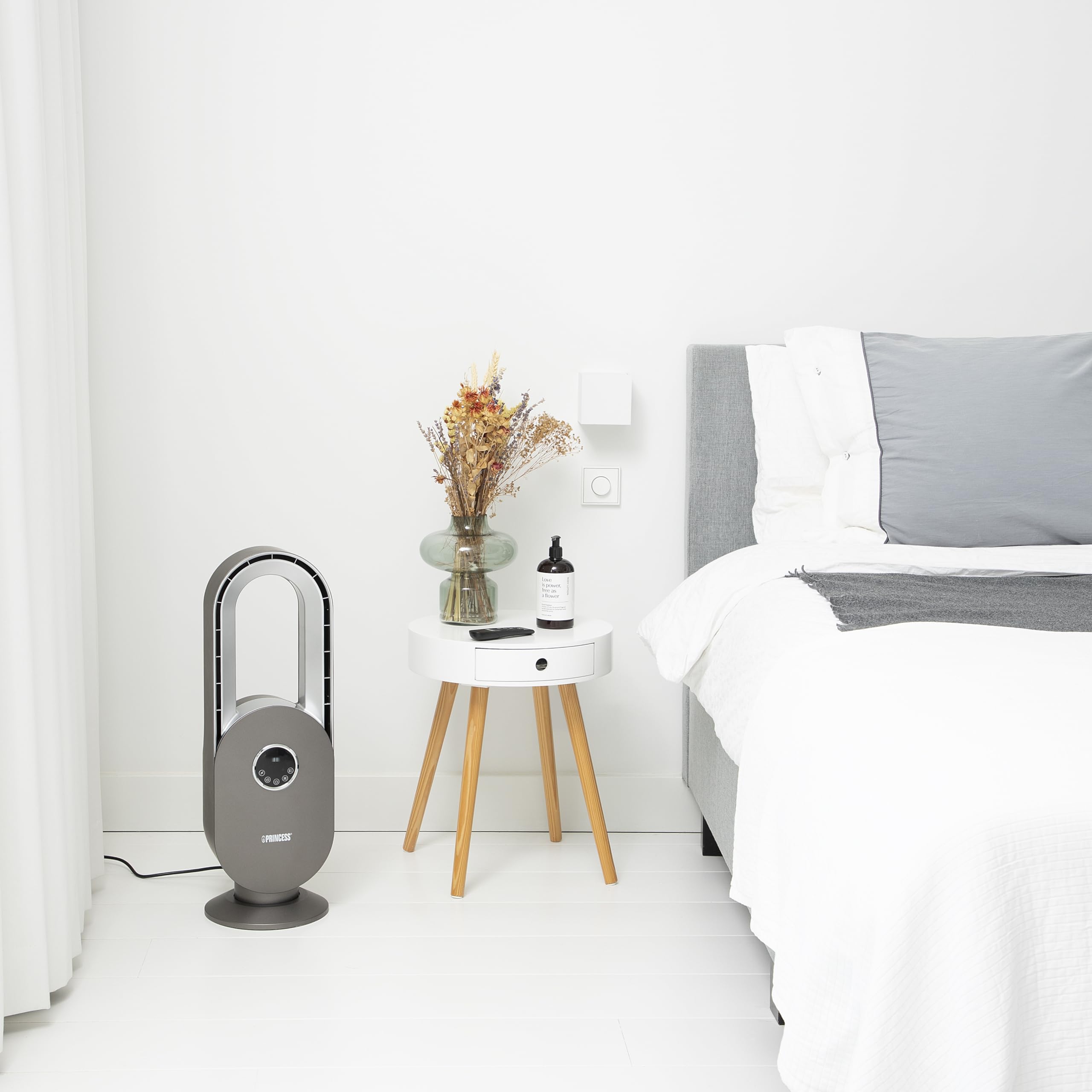 Princess Ventilatore senza pale - Sicuro, silenzioso ed efficiente - 3 velocità e 3 modalità - Timer - Telecomando incluso