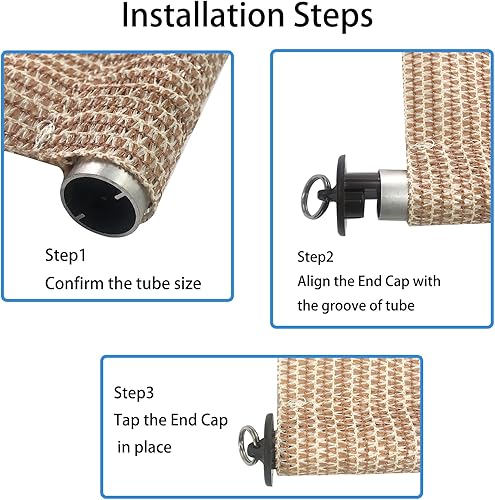 Miniatura 2 de NC QSCL001 - Kit de piezas de repuesto universales y tapa de extremo con anillo para persianas enrollables exteriores e interiores (marrón, kit