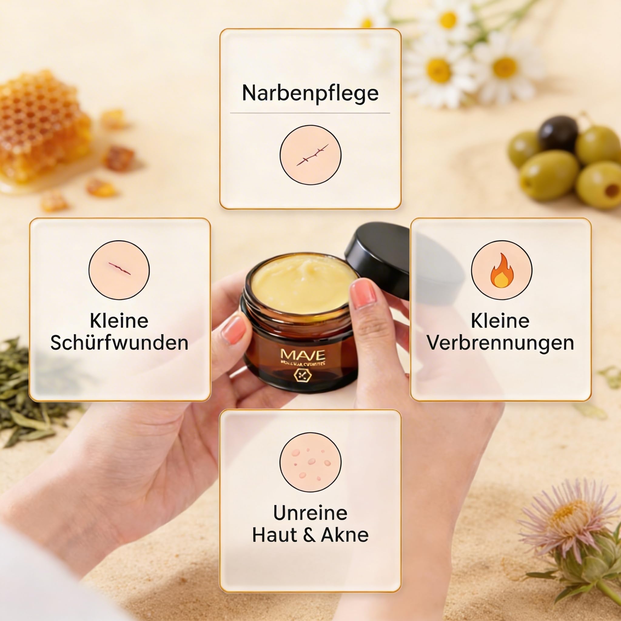 MAVE SOS-Paste – Schutzpflege bei trockener & rissiger Haut, Lippen und Nägeln | wasserabweisend, vielseitig, langanhaltend