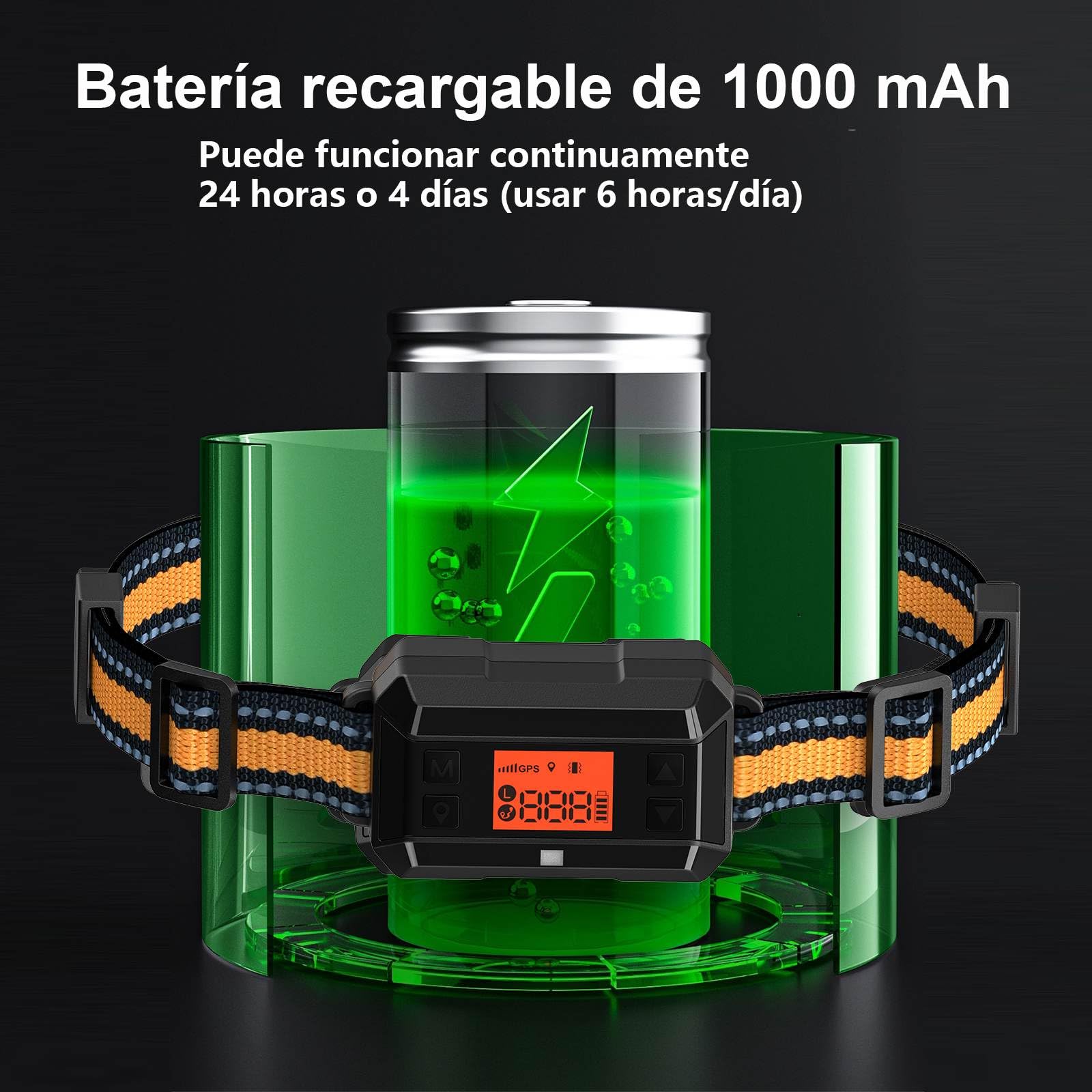 Sistema Valla Inalámbrica para Perros GPS Uso en Exteriores, Collar Valla Antifuga, IPX7 Impermeables, 4ra Gen última Tecnología de Chip GPS, Radio hasta 999 Yardas, para Perros Medianos y Grandes