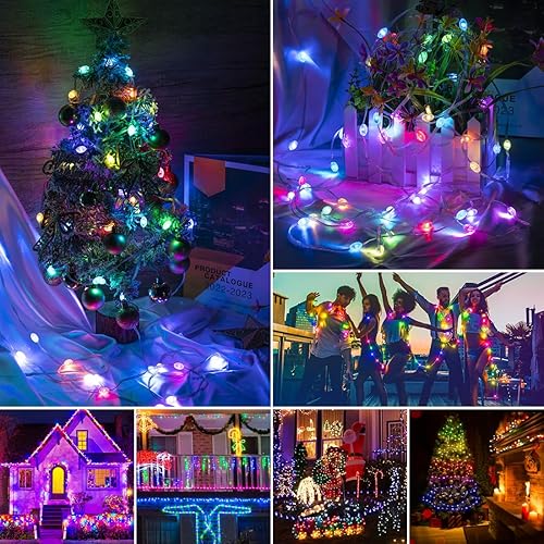 Miniatura 2 de SEZO Luces de hadas de Navidad que cambian de color WS2812B IC 16.4FT5M 33LEDs impermeables RGB IC sincronización de música USB LED parpadeantes