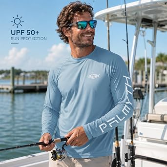 Palmyth Fishing Shirts for Men Long Sleeve UPF 50+ T Shirt Sun Protection Tee