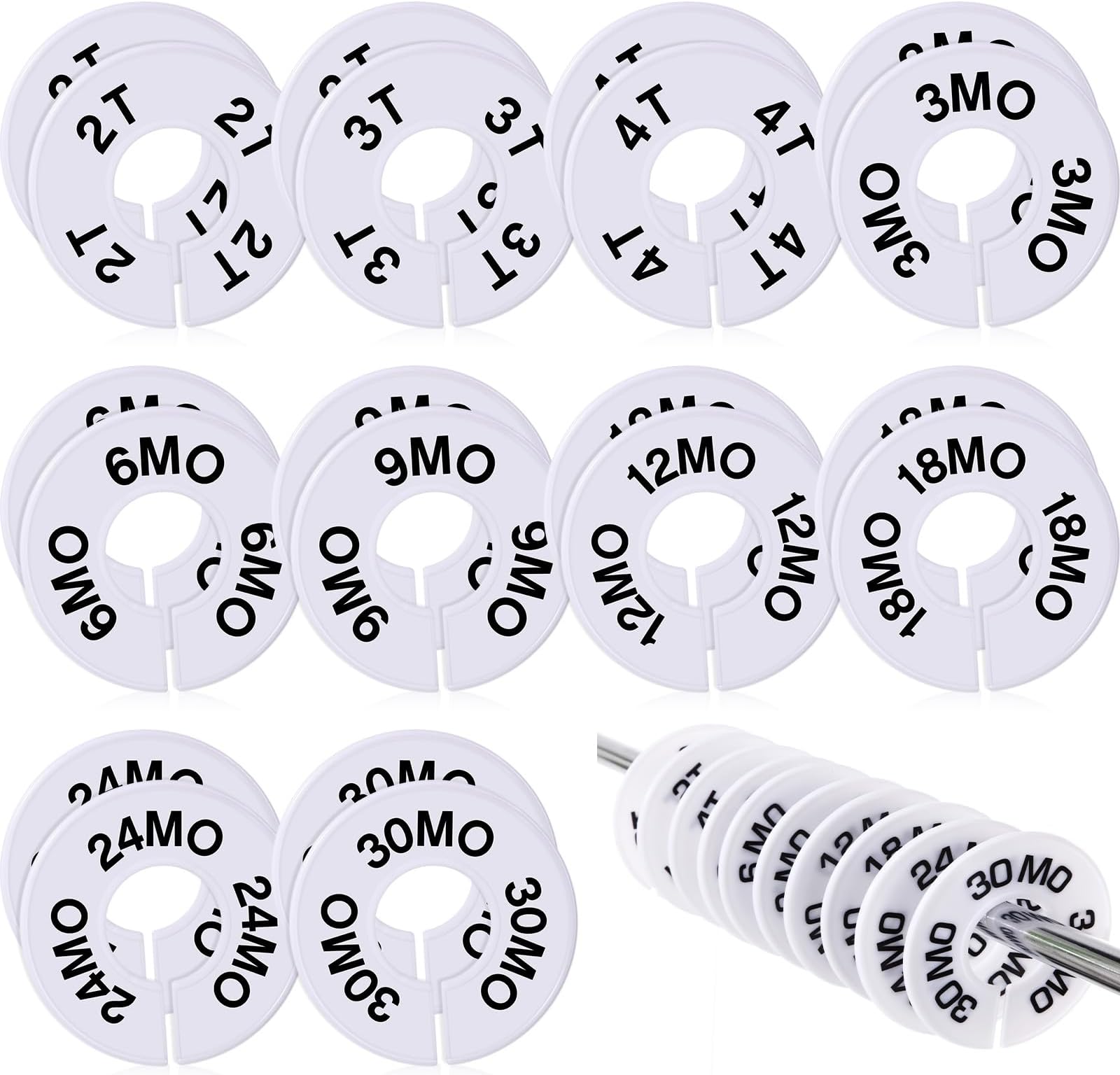 Blulu 10 Pack Clothing Rack Size Dividers Round Hangers Dividers