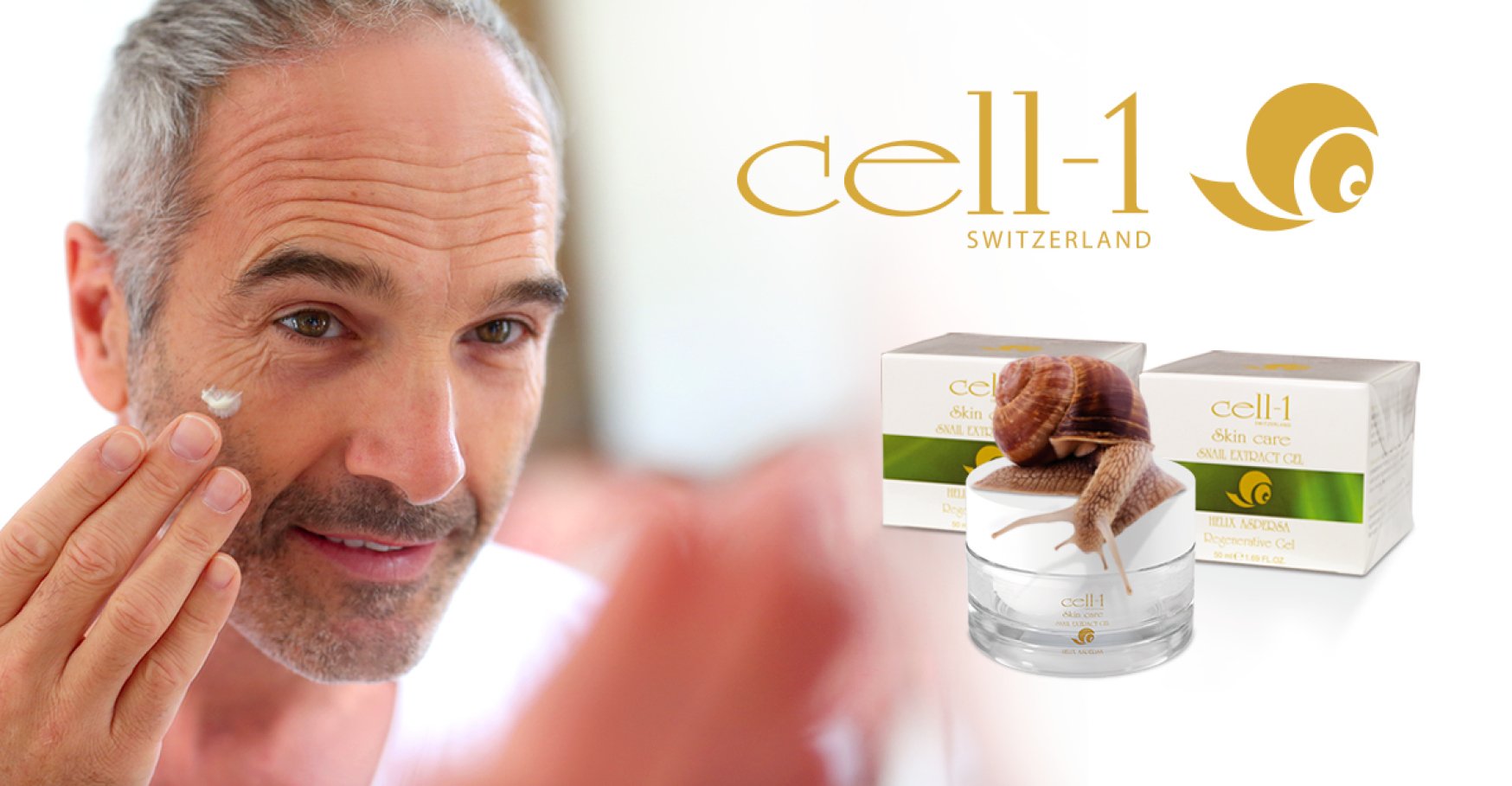 Cell-1 Gel, originale cura della pelle Premium con estratto di lumaca, ricca cura per ogni tipo di pelle, efficace contro rughe, brufoli, macchie, cicatrici e smagliature, SET 2 x 50 ml