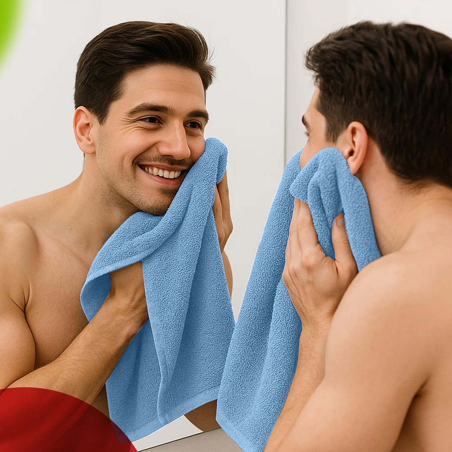 RIVERSIDE 6 Pack Premium Hand Towels Set, 16x28 inches, 100% Ring Spun Cotton, 600 GSM, Soft, Quick Dry and Highly Absorbent, Towels for Bathroom, Kitchen, Gym, Spa - M-Blue - Image 5