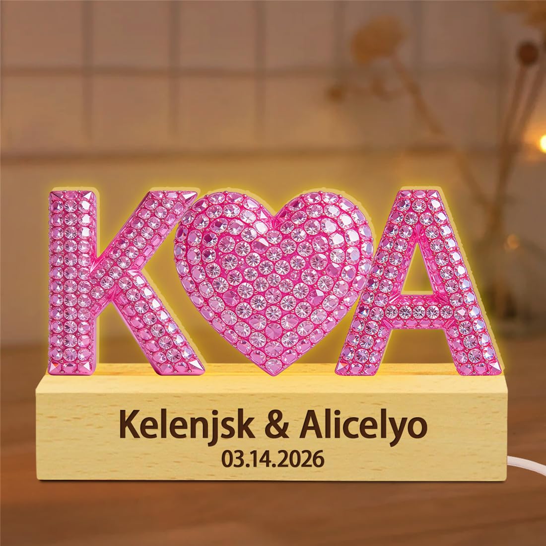 BFHEFGSUU Personalised 2D Flat Couple Letter Night Light Custom Name Funny Couple Acrylic Led Light Sign For Home Bedroom Decor Gifts For Wife Husband Valentine Wedding Anniversary (S 01)
