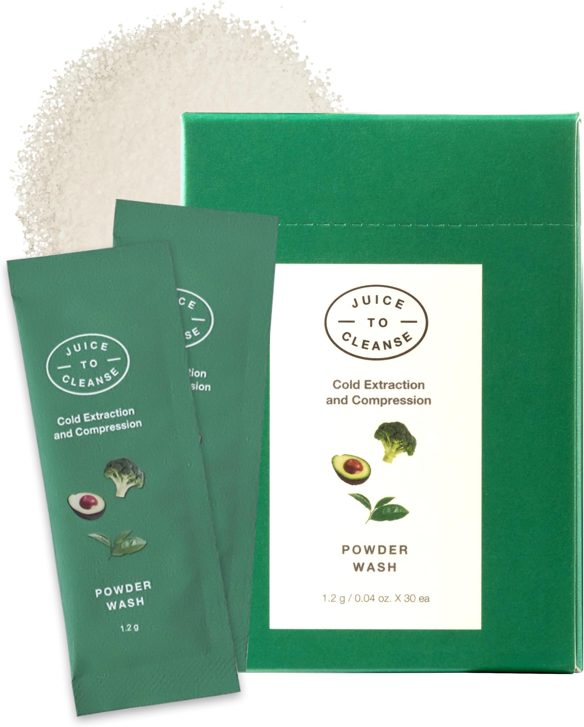 Powder Wash 1.2g 30ea - Natural Corn Starch & Papaya Enzyme Powder Facial Scrub & Pore Clean Cleanser, Washes off Dead Skin Cells, Vegan, Paraben Free
