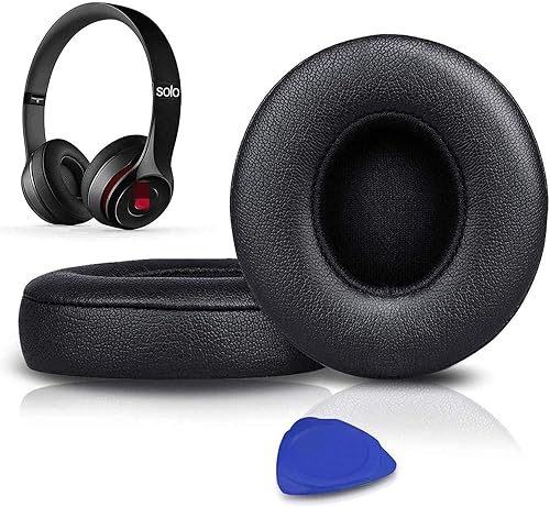 Almohadillas de repuesto SoloWIT para auriculares Beats Solo 2 y Solo 3 inalámbricos, almohadillas Solo2 Solo3 con cuero de proteína suave, espesor