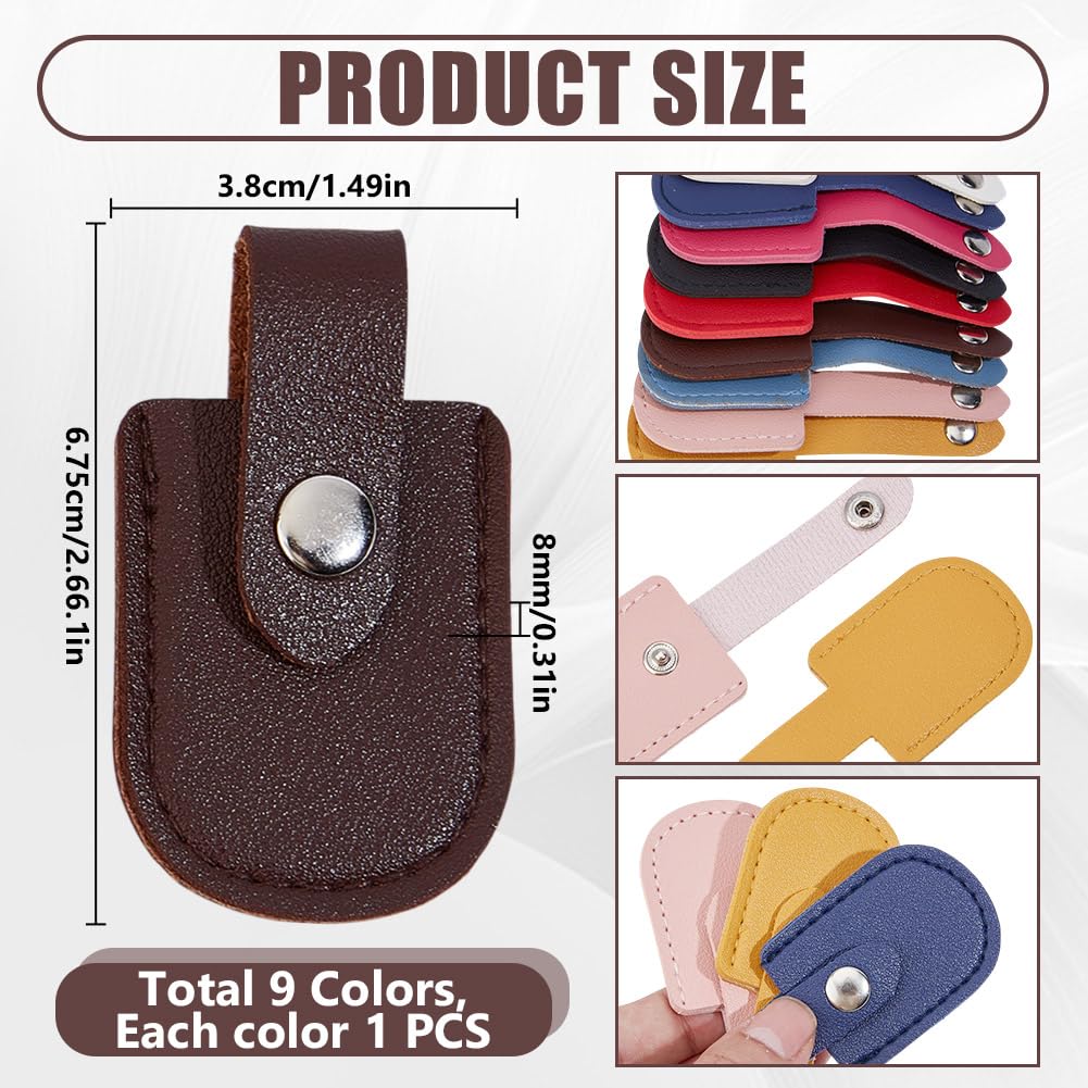 DELORIGIN 9Pcs Nail Scissors Protective Cover Leather Cuticle Scissor Pouch Nail Trimmer Storage Bags Nail Nippers Protection Sleeve Manicure Pedicure Tools Handle Cover Portable Tip Protector - Image 2