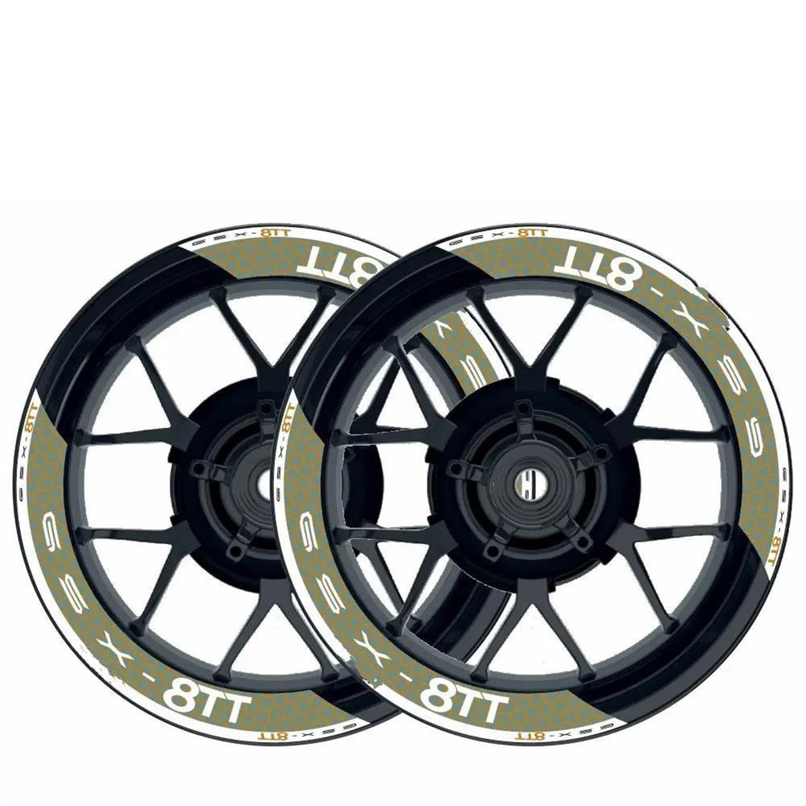 Calcomanía Exterior Adhesivos Reflectantes Llantas Motocicleta Cinta Buje Impermeables para Suzuki para GSX-8TT(Style 1)