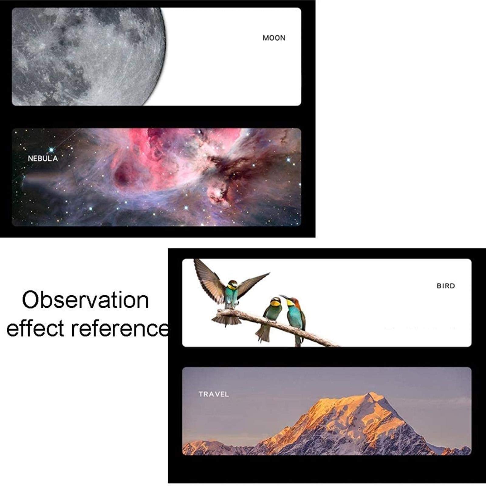 Telescopio Binoculares Alta Potencia Telescopio, Telescopio Viaje, Telescopio Refractor astronómico niños Principiantes, Telescopio Adultos Telescopio con Bolsa Transporte Interiores/Exteriores