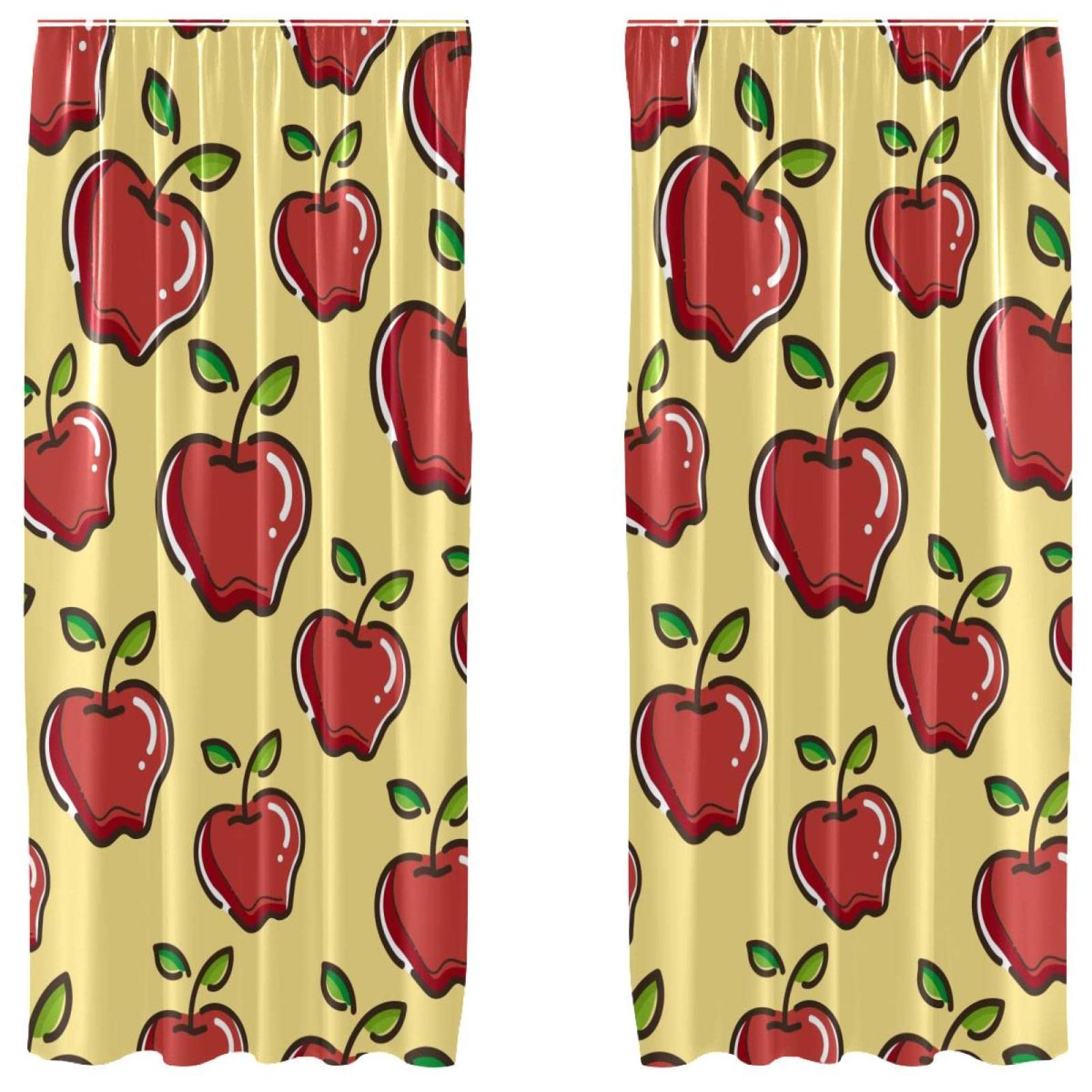 Rideaux pommes rouges mûres pour raviver un salon sombre et triste