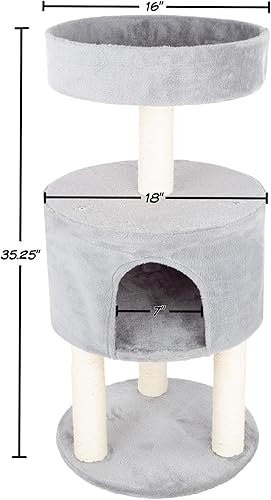 Miniatura 8 de PETMAKER - Árbol para gatos de 45 pulgadas con perchas para siestas, condominio para gatos de 2 pisos, postes rascadores para gatos y juguetes