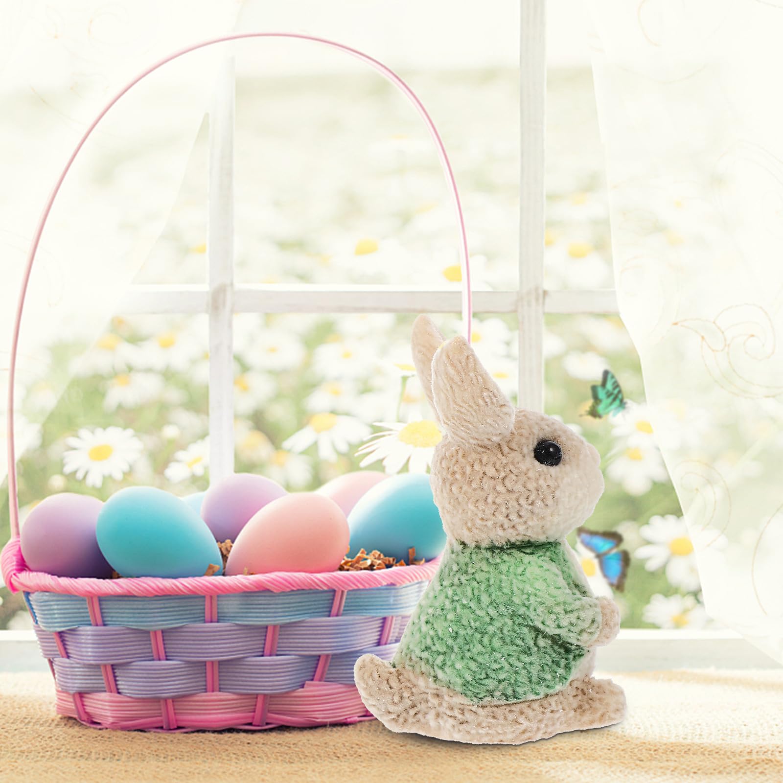 3 Piezas Figura de Conejo de Pascua de Resina