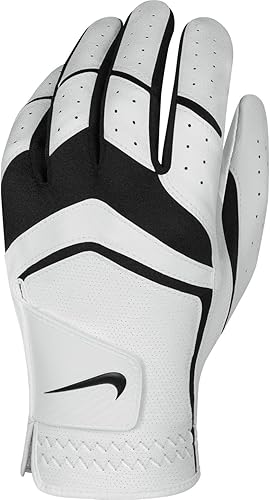 Nike 2015 Dura Feel VIII All Weather guante de golf para mano izquierda para hombre (golfistas diestros), Blanco, M-L