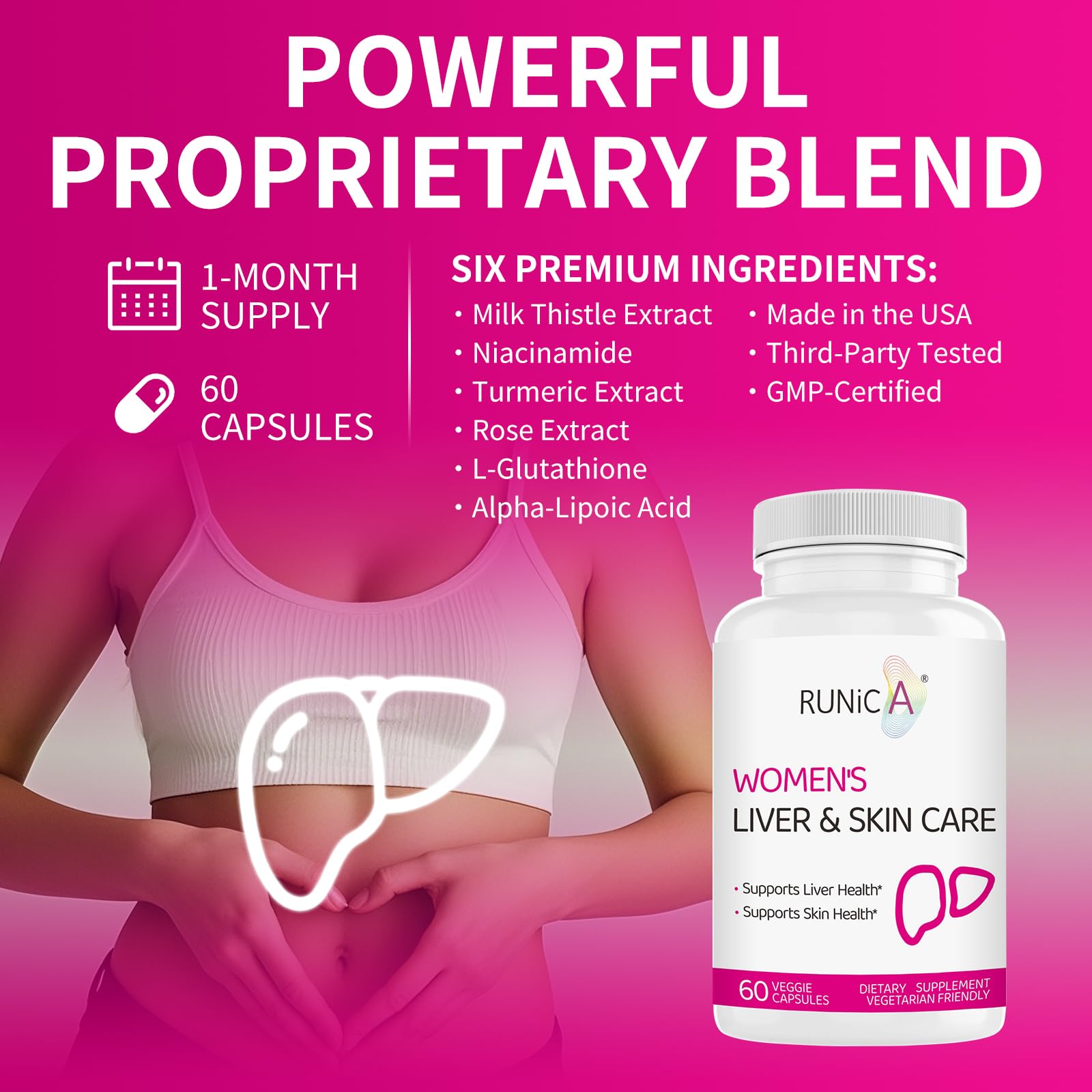Amazon.com: RUNICA 300 Milk Thistle 300mg Extract with Turmeric,  Niacinamide & L-Glutathione, Liver Support Cleanse, Detox & Repair  Supplement, Antioxidant Support for Women (30-Day Essentials Pack) : Health  & Household