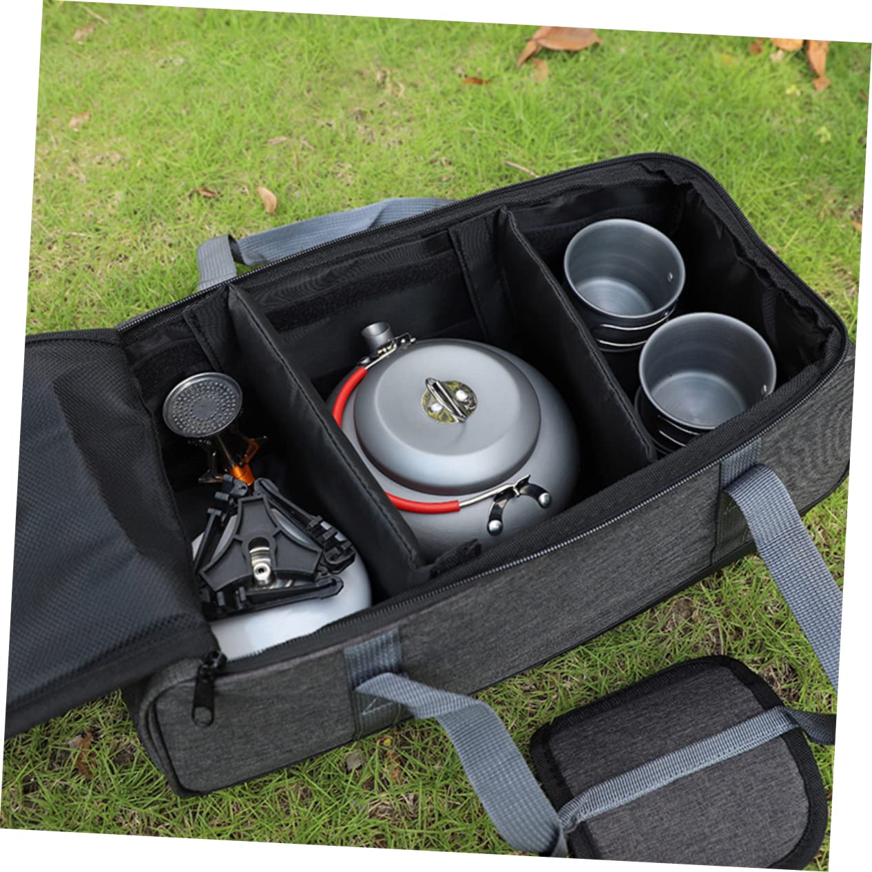 KICHOUSE Portable Camping Power Stove Set Pot Silverware Backpacking Cooking Set