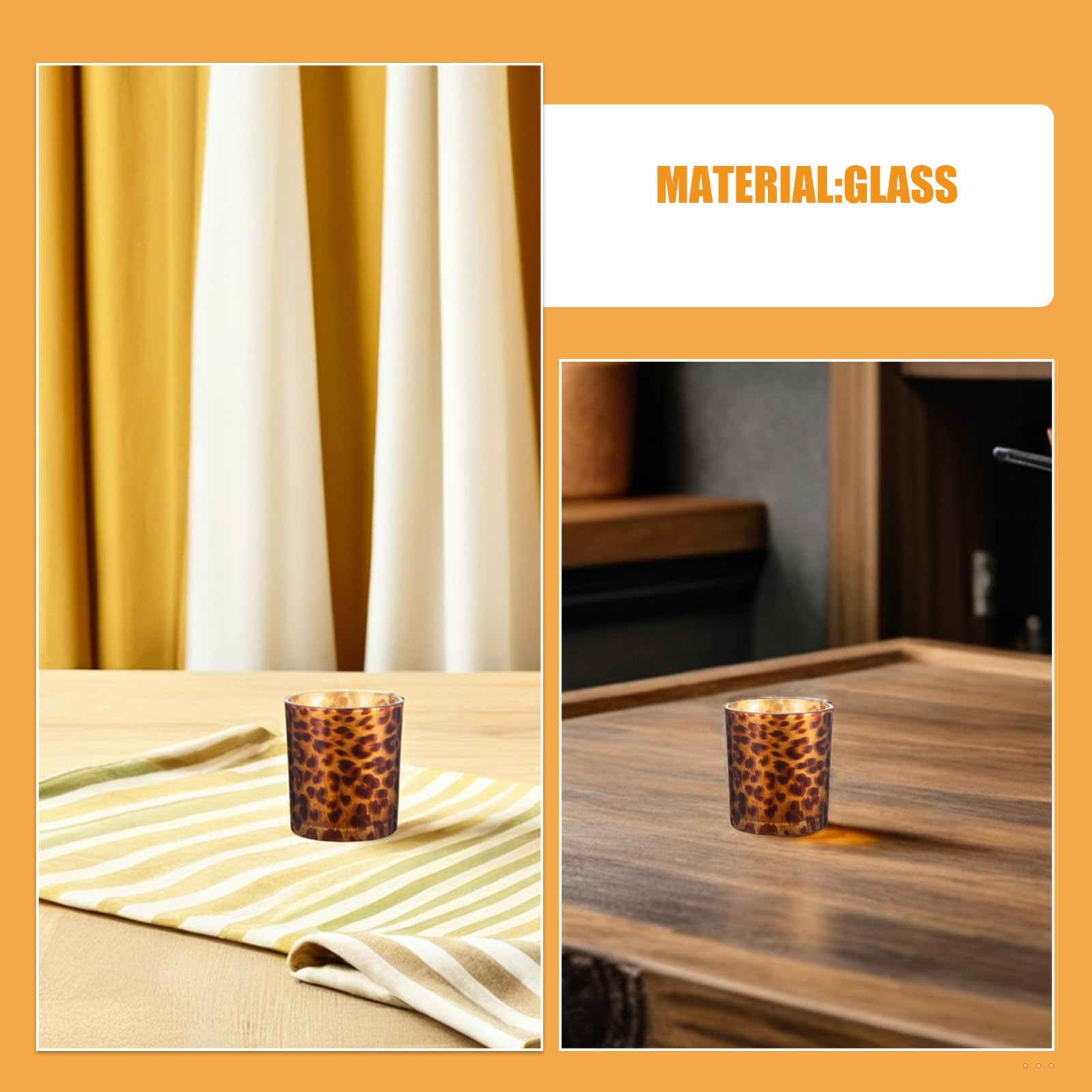 2 portavelas de Cristal con Forma de Leopardo, portavelas votivas, candelabro de Mesa único para Bodas, Fiestas y centros de Mesa navideños.