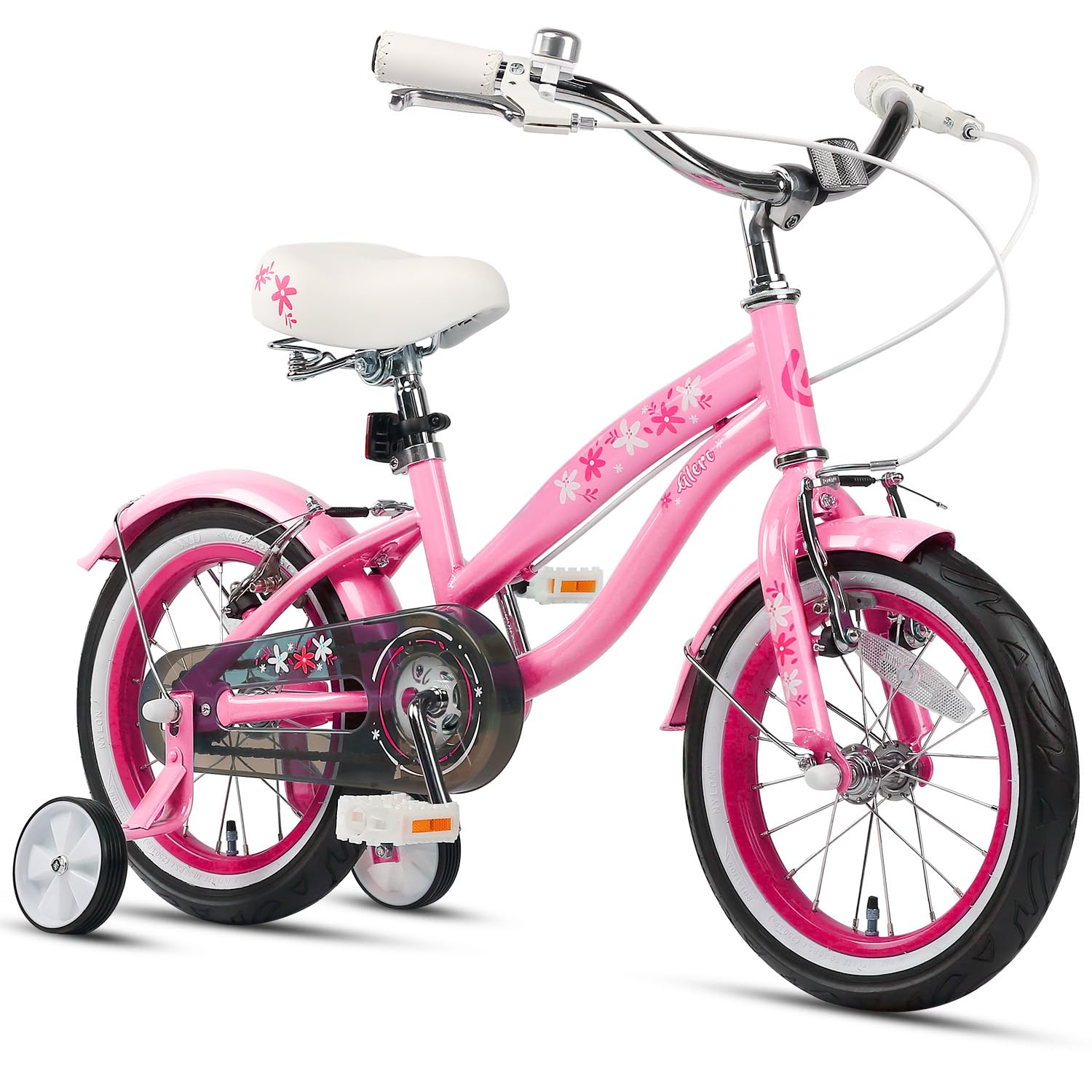 Glerc Freesia 12 14 16 Inch Kids Cruiser Bike for Girls Ages 2-7 Years Old Children r Bicycle with Stabilisers & Kickstand for Gift, Multiple Colors