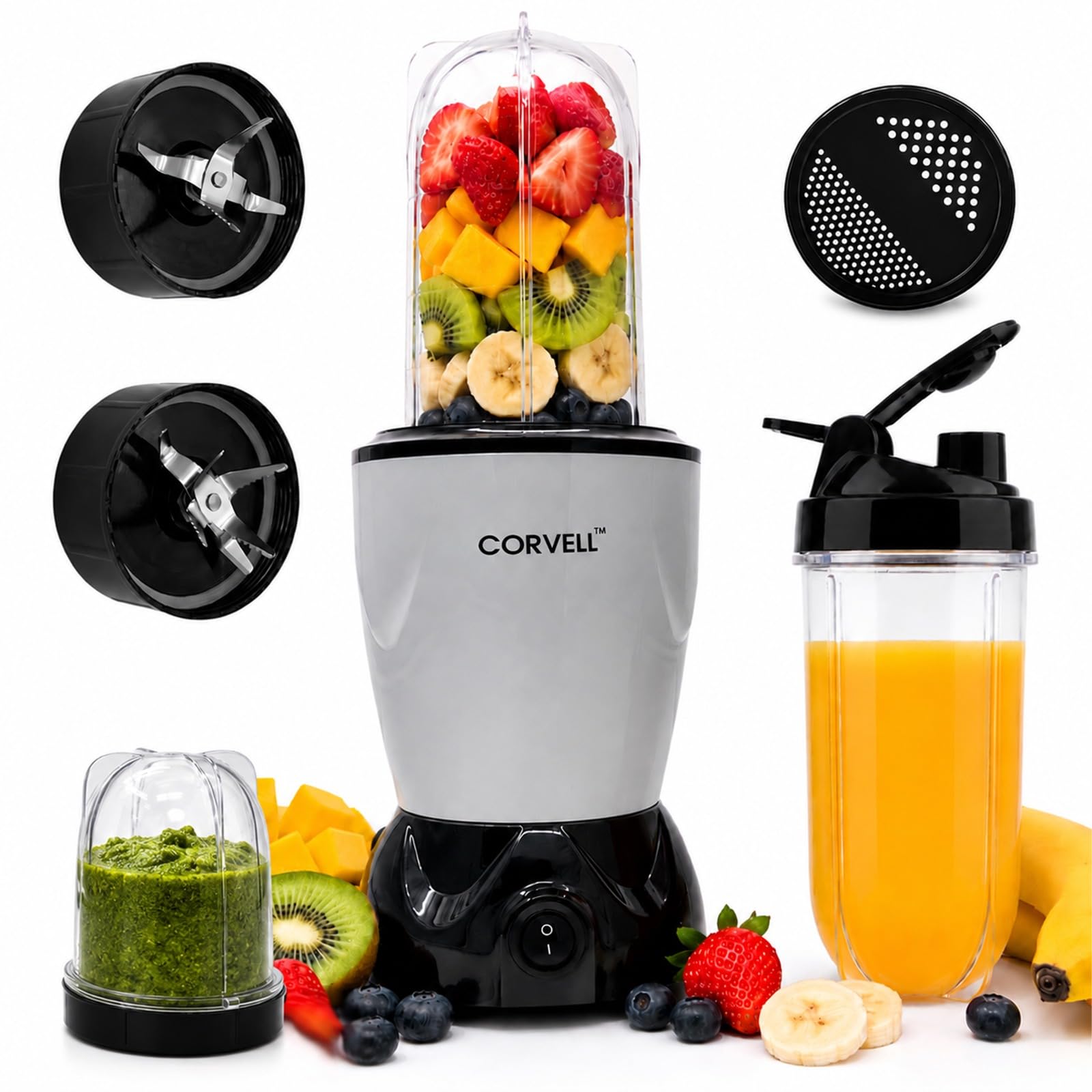 Nutri 500W Portable Juicer Mixer Grinder, Silver, 3 Jar | For Smoothies & Shakes, High Capacity Jars with Sipper, For Kitchen, Gym, Travel & Office, 2 Year Warranty-image-32