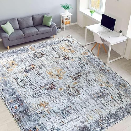 Miniatura 9 de Softwoven Rugs - Alfombra redonda de 5 pies, lavable a máquina, 90% algodón, antideslizante, apta para familias y mascotas, resistente a las