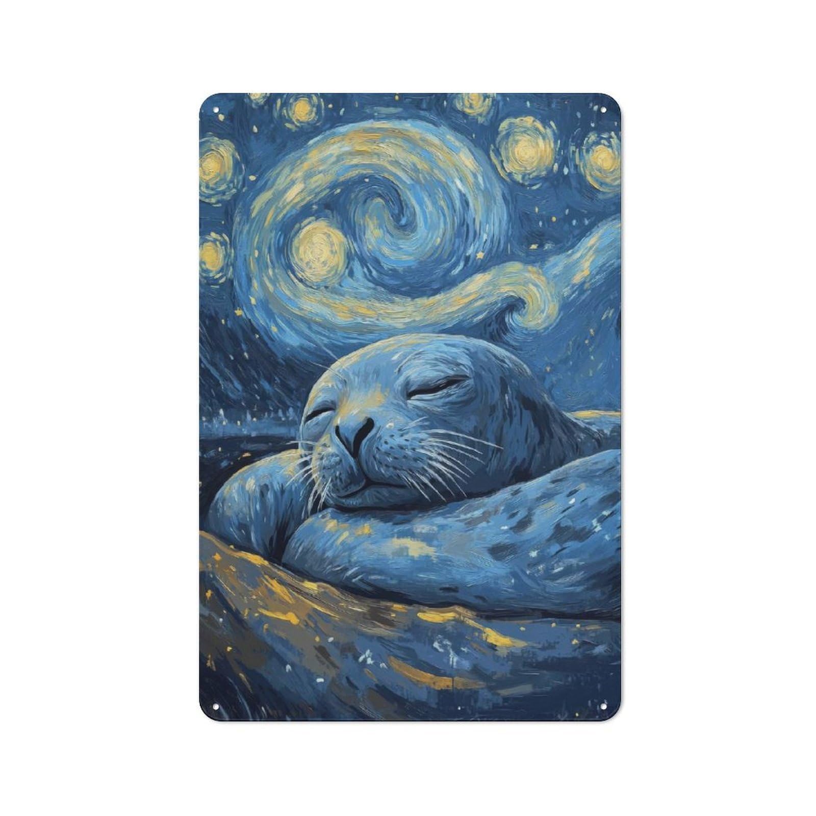 Junmoney Style-15 Garage Style Starry Night Seal Retro Metal Sign 30X20cm, Workshop Wall Decor For Workshop, Basement, Shed Or Games Room