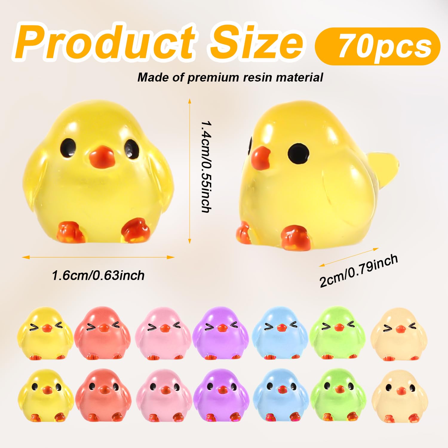 70pcs Luminous Mini Resin Bird, Mini Glow in The Dark Bird Tiny Resin Birds Miniature Resin Animal Small Resin Figures Bird Toys for Garden Toppers Dollhouse Decorations - Image 2
