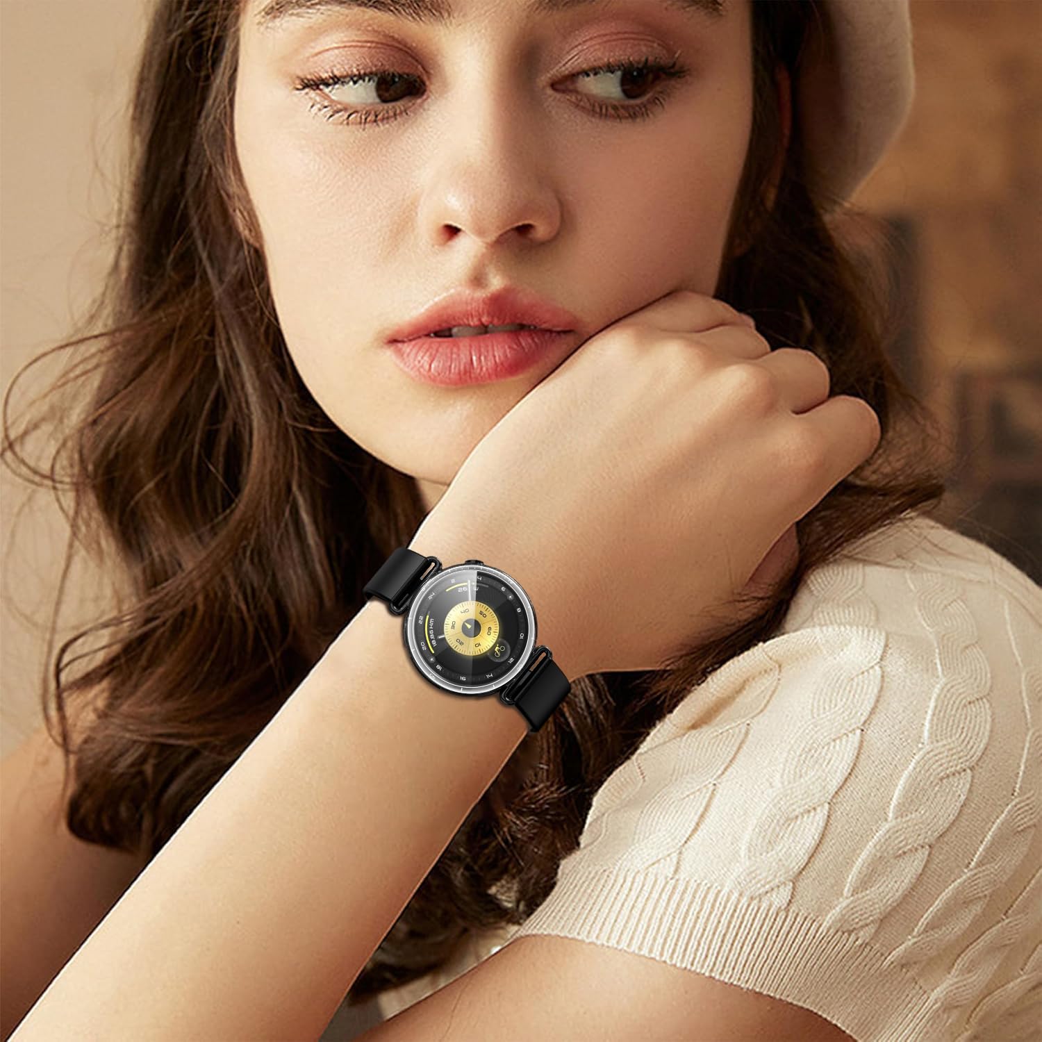 iVoler 3-pak etui z folią ochronną na Huawei Watch GT 6 41 mm, pełne krycie, odporne na wstrząsy i zarysowania etui ochronne, miękka folia ochronna na ekran TPU, 2 przezroczyste + 1 czarne