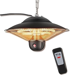 DONYER POWER Elektrische Außenheizungen für Garten Terrassenstrahler mit Fernbedienung Halogenstrahler Deckenmontage 800W/1200W/2000W Gewächshaus Infrarotheizungen