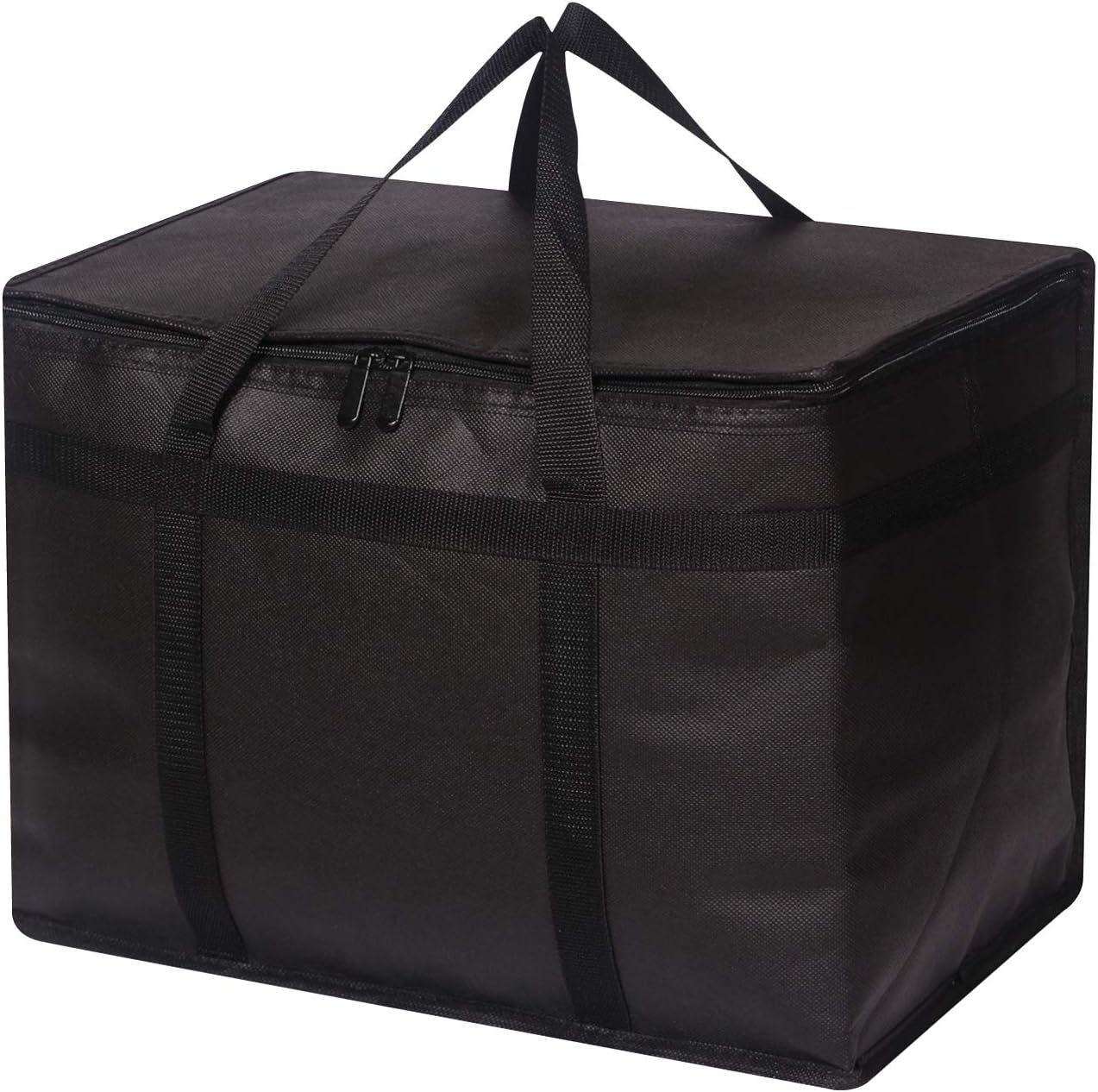 DIOMMELL XL Insulated Reusable Grocery Bags with Sturdy Zipper Reinforced Bottom & Handles, Foldable Washable Heavy Duty Cooler Totes for Hot or Cold Food Delivery, Groceries, Travel, Shopping