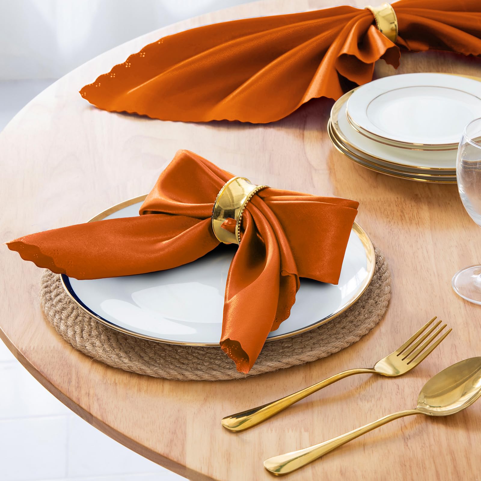 Horbaunal Lot De 30 Serviettes De Table Carrées En Satin Doux Et